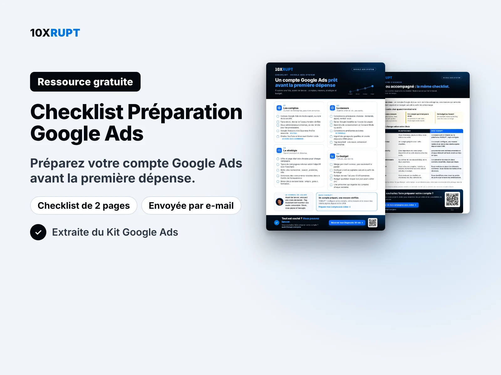 Checklist Préparation Google Ads : détail de la ressource gratuite